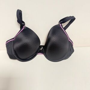 Elegant Black Bra with Pink Accents